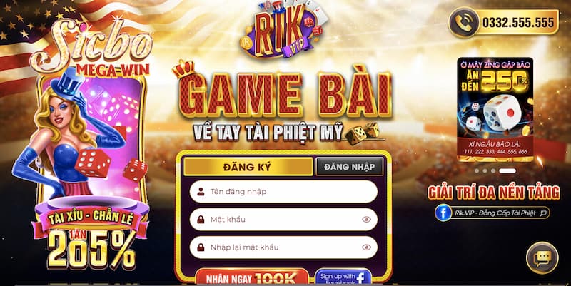 Hệ thống game bài đổi thưởng Rikvip được yêu thích 