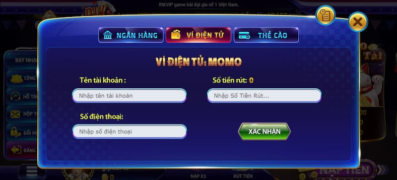 Chọn phương thức rút tiền Rikvip hợp lý